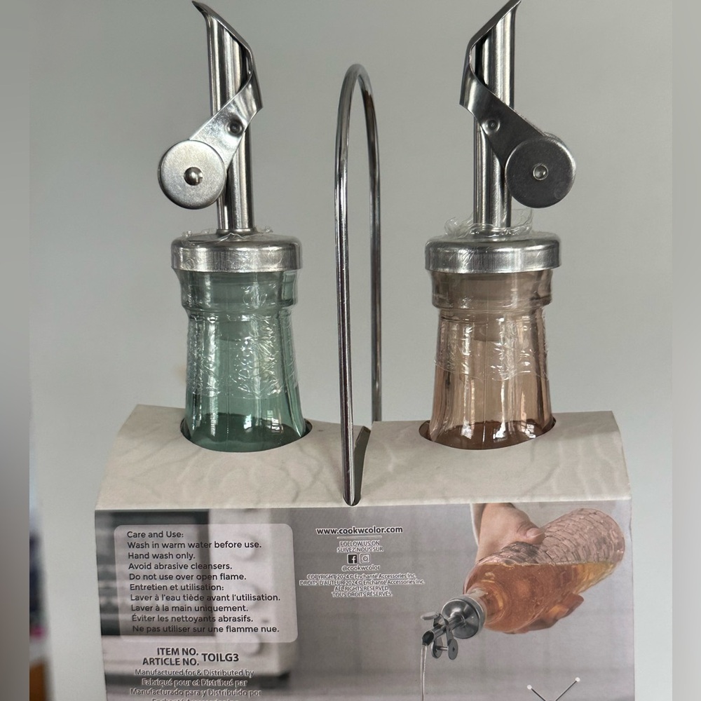 CWC Glass Oil and Vinegar Dispenser Set - Picture 3 of 4